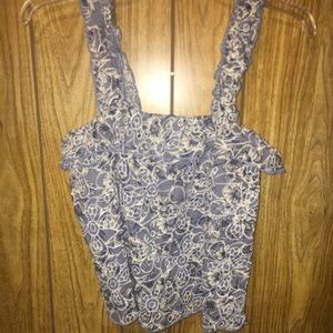 Crop floral tank top